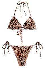 Leopard Triangle Bikini With Side Ties