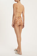 Zebra Print Tulle Detail Hot Pants