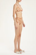 Zebra Print Tulle Detail Hot Pants
