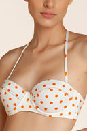 Tangerine Pois High-Waisted Bikini