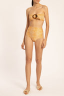 Tortoise High-Waisted Bikini With Buckle