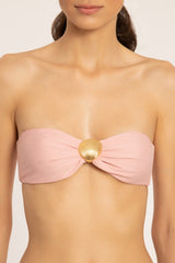 Solid Strapless Bikini With Side Ties