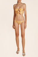 Tortoise Strapless Bikini With Double Knot