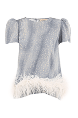 Stone Blouse With Feathers