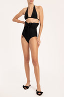 Bain Couture Clochard Black High-Waisted Bikini Front