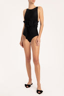 Bain Couture Clochard Black Swimsuit With Straps Front