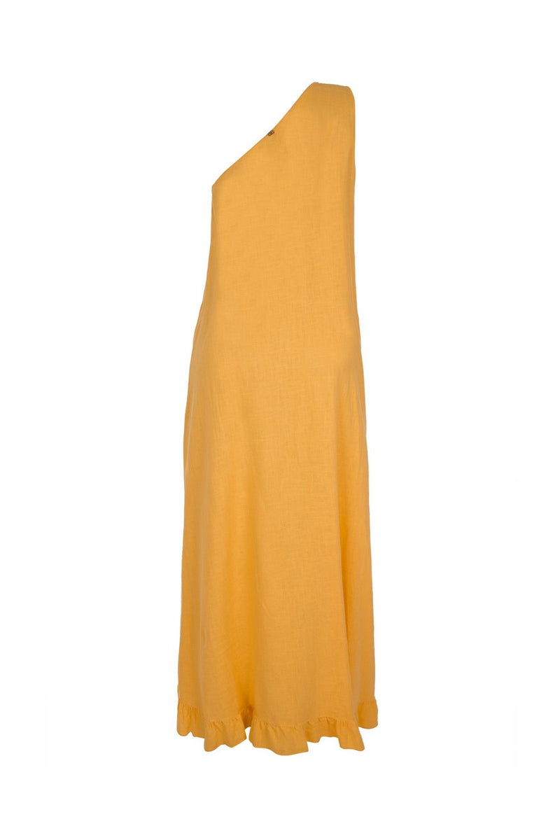 This breezy linen long dress is essential for a very chic tropical summer wardrobe