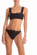 Black Strawberry High Leg Bikini Detail