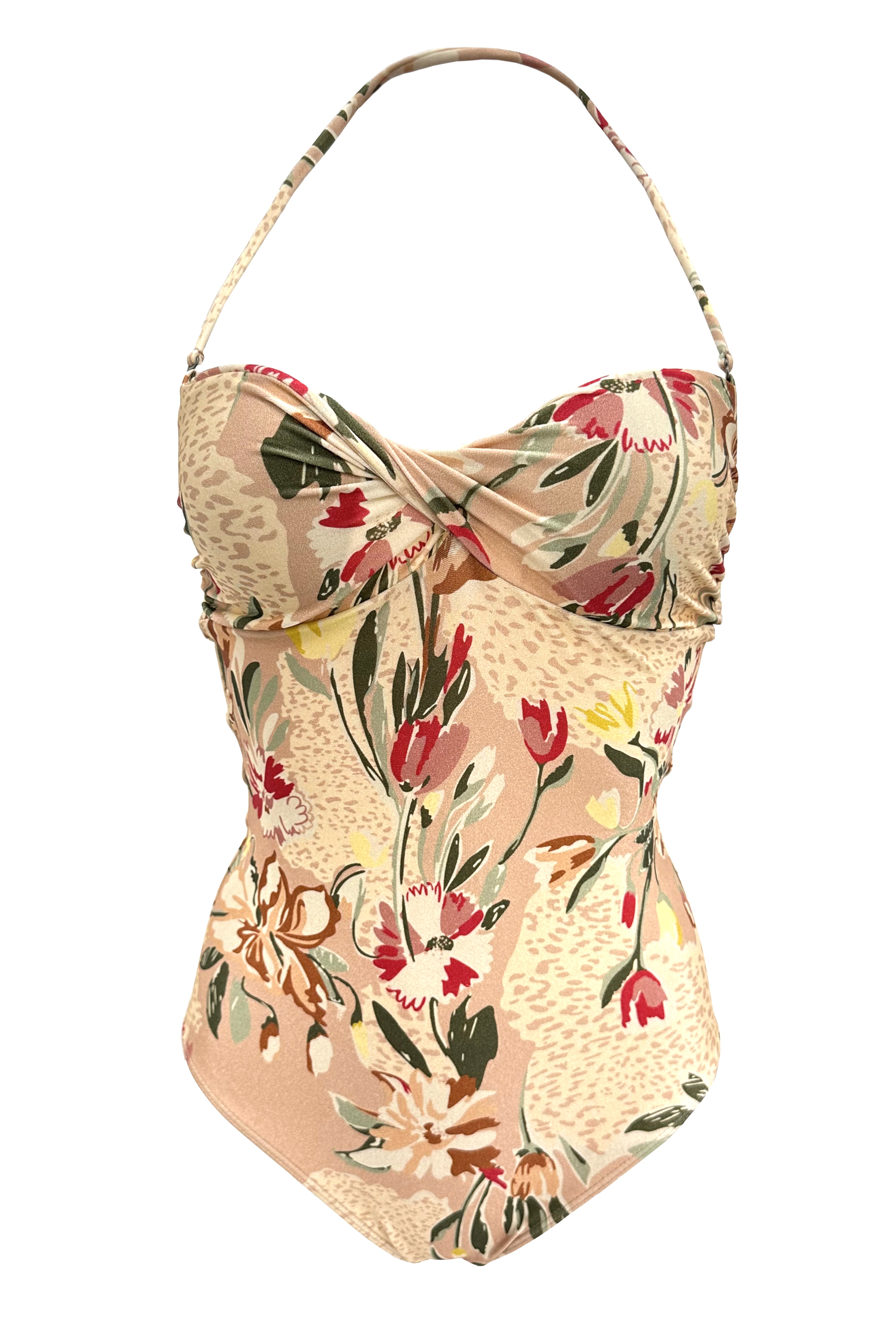 Boho Floral Print Nude Swimsuit Product