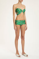 Brush Leopard Print Green Wraparound Bikini Front 2