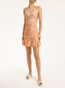 Brush Leopard Print Pink Short Skirt Front