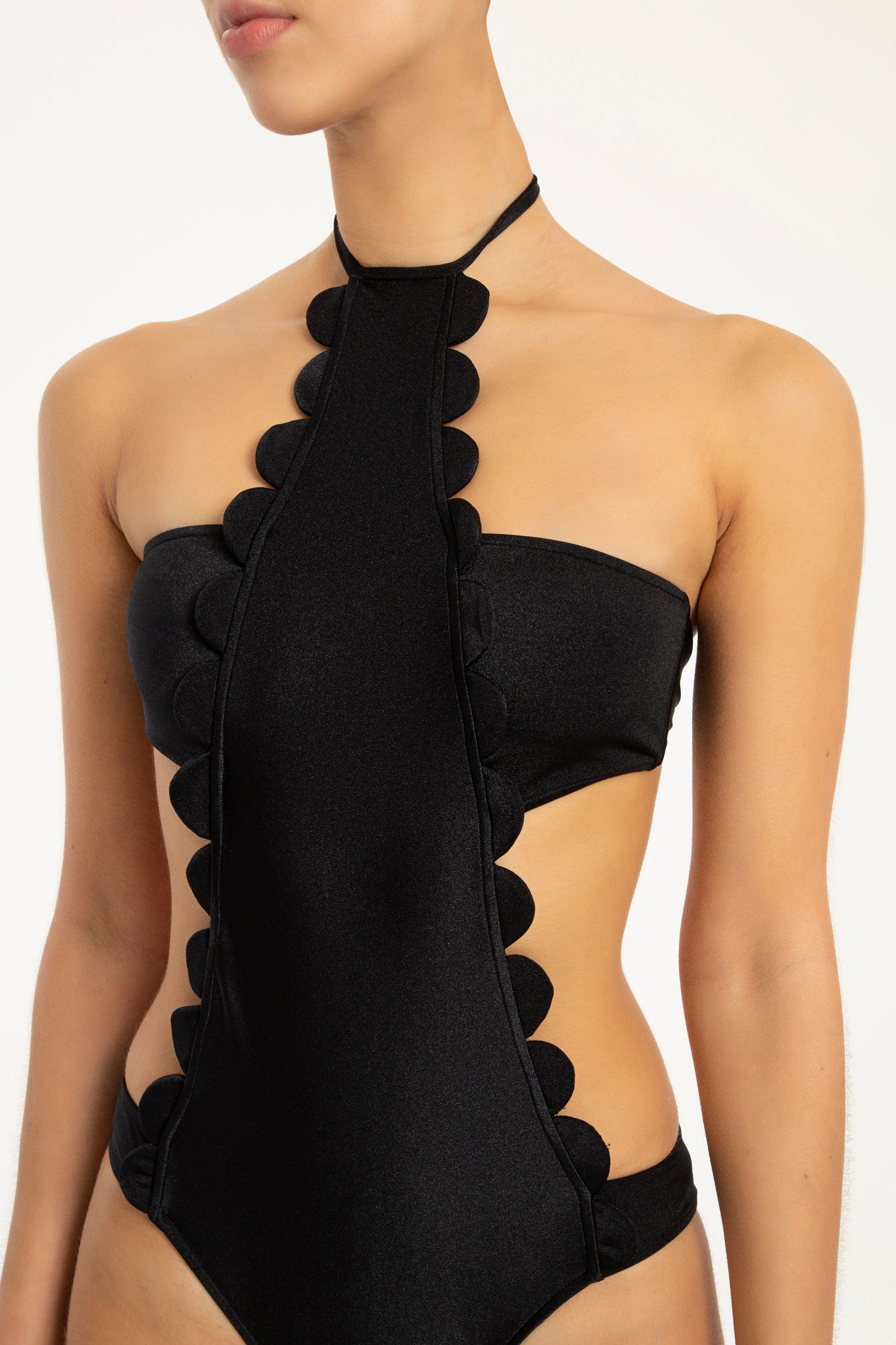 Bubble Black Cut-Out Swimsuit Detail