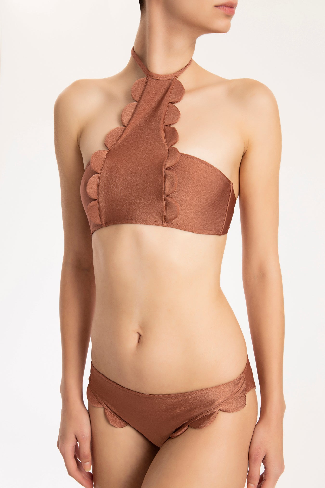 Bubble Brown Halterneck Bikini Front 2