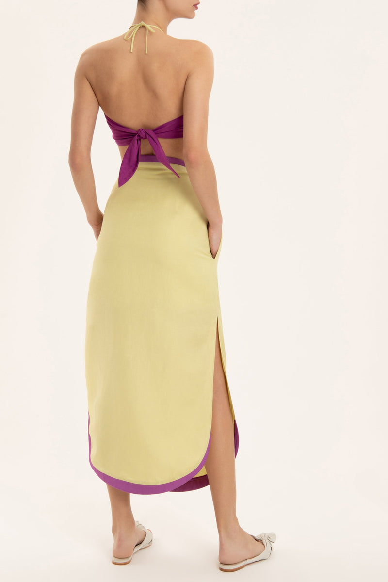 Linen Top & Long Skirt Set