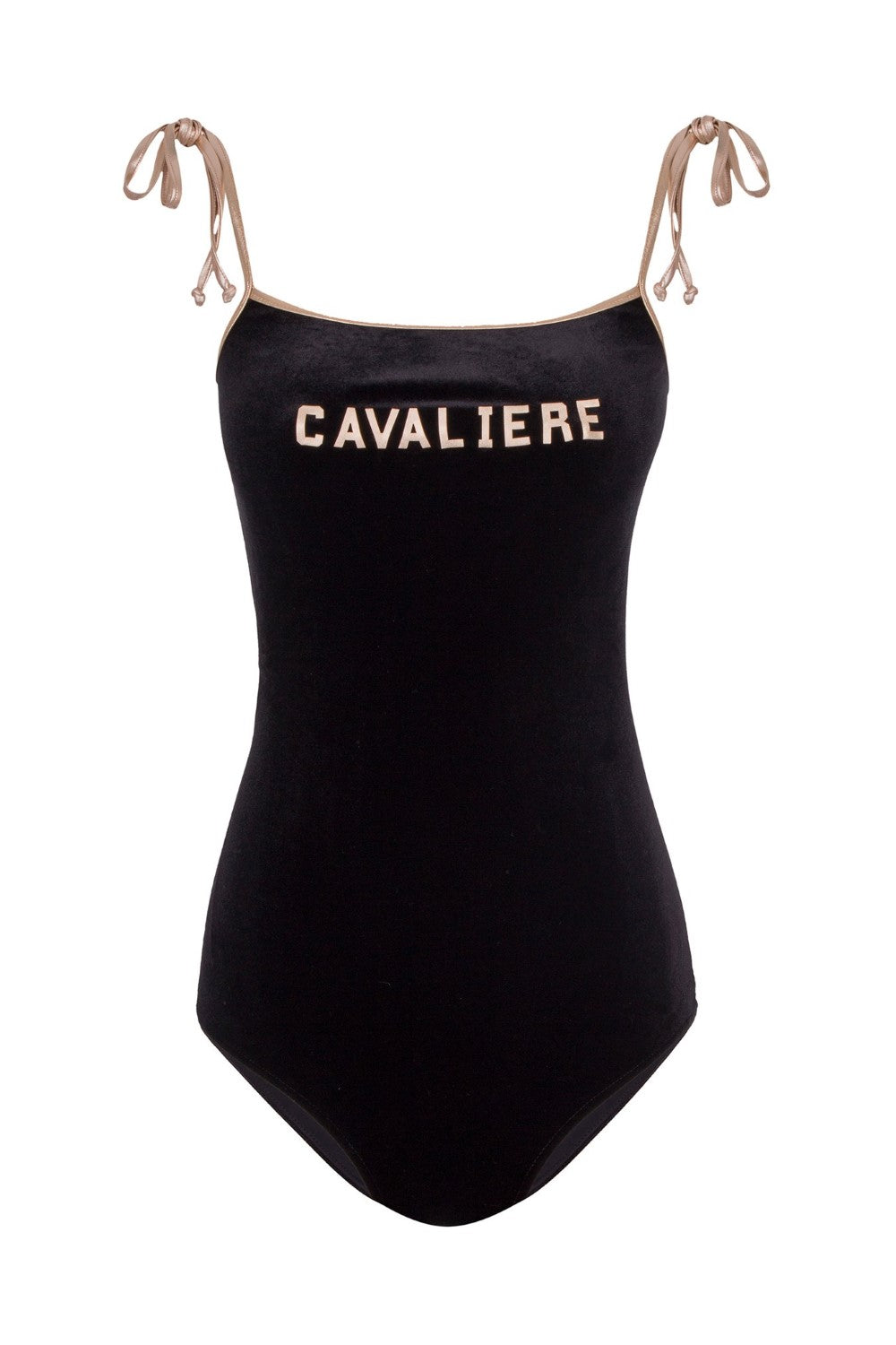 Cavaliere Velvet Swimsuit With Straps Product Front