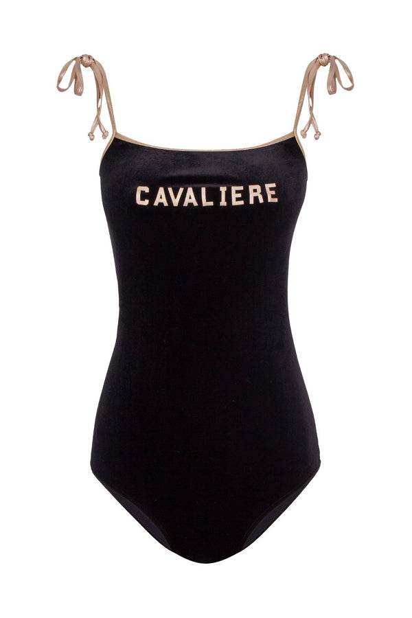 The designer wanted to capture the disco vibe of the ‘70s with this exclusive Cavaliere printed one piece