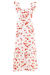 Cherry Bomb Off White Ruffled Long Dress Product