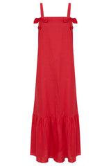 Cherry Bomb Solid Red Long Dress With Straps Product
