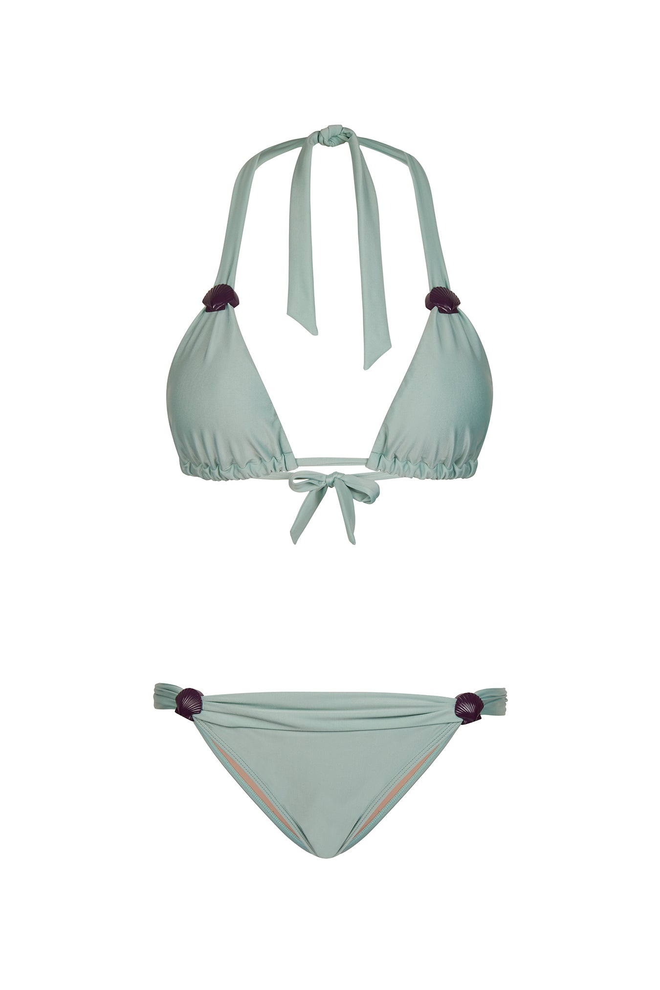 Cinque Terre Light Blue Long Triangle Bikini Product