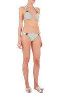 Cinque Terre Light Blue Long Triangle Bikini Front