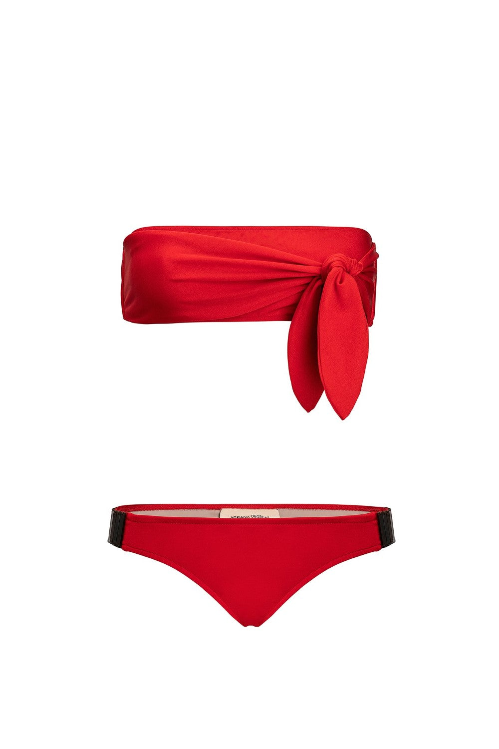 Cult Gaia Red Tortoise Bandeau Bikini With Knot Product