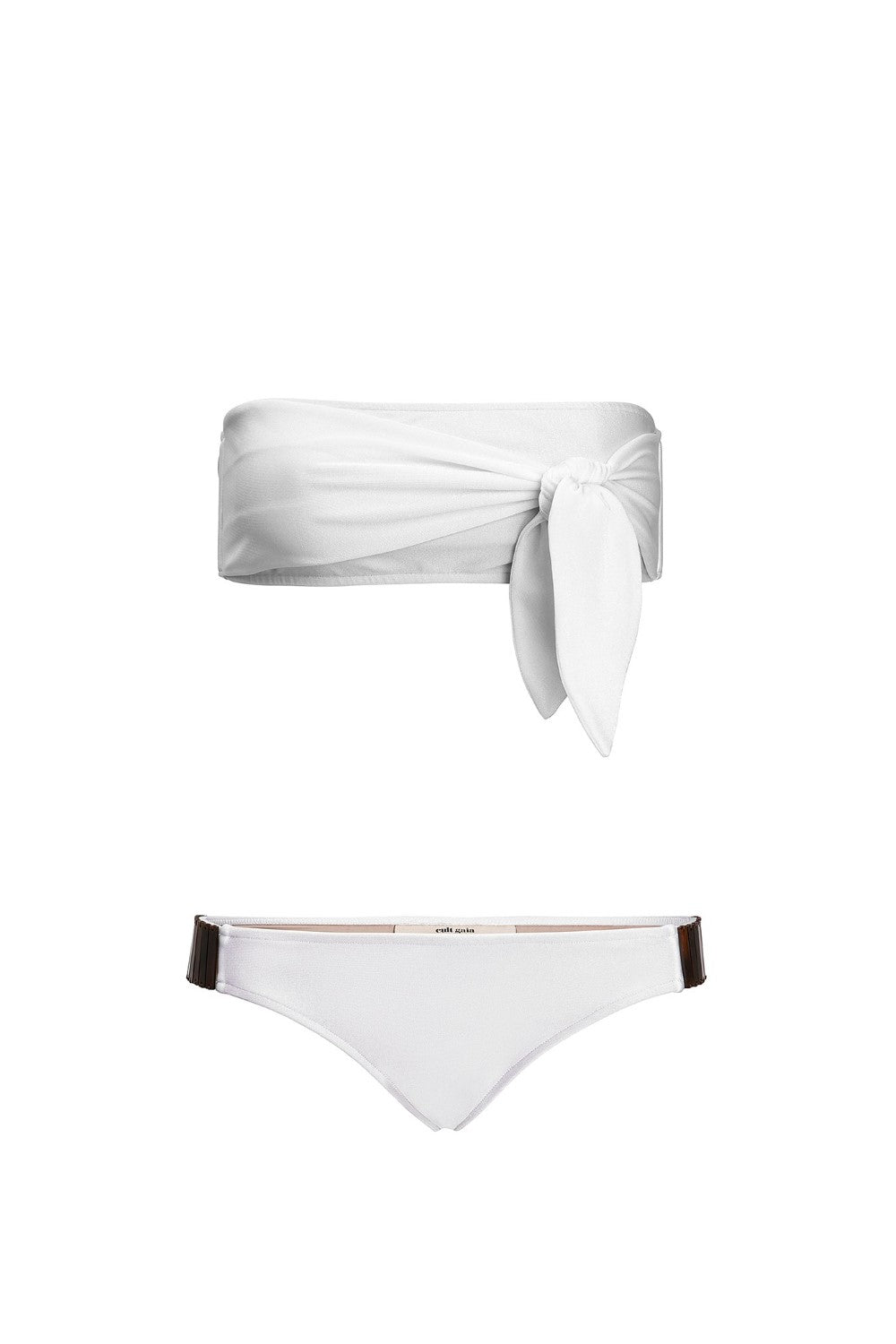 Cult Gaia White Tortoise Bandeau Bikini With Knot Product