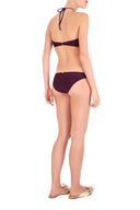 his glamourous bikini is inspired by ´70s swimwear. Made from stretch fabric and metallic details, this top bandeau style is best suited for those with smaller busts