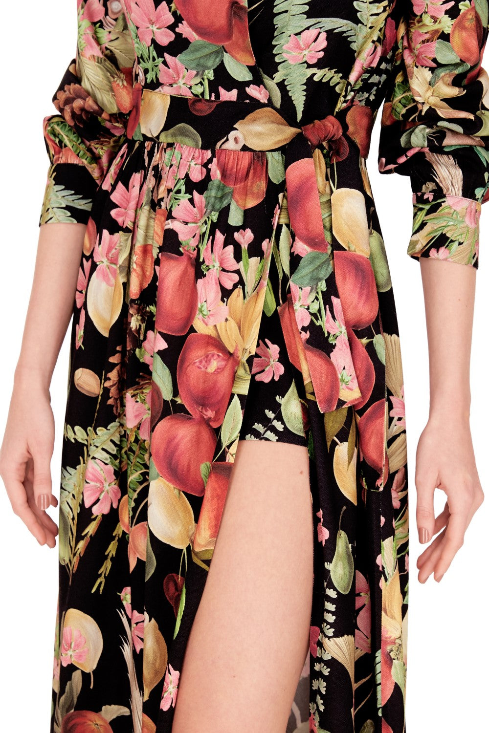 Fruits Exotiques Overlap Long Dress With Shorts Detail