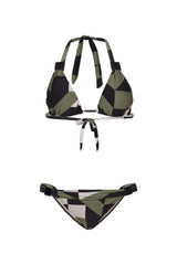 This geometric print bikini is part of the label’s basic-lined collection