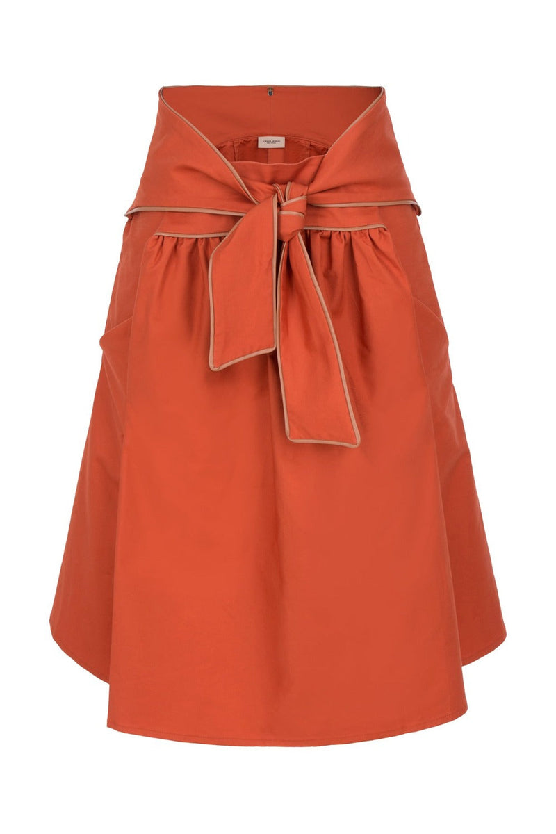 Solid Short Skirt with Knot Detail
