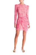 This New Vintage style dress is crafted from lightweight silk with baloon-sleeved silhouette and subtly padded shoulders