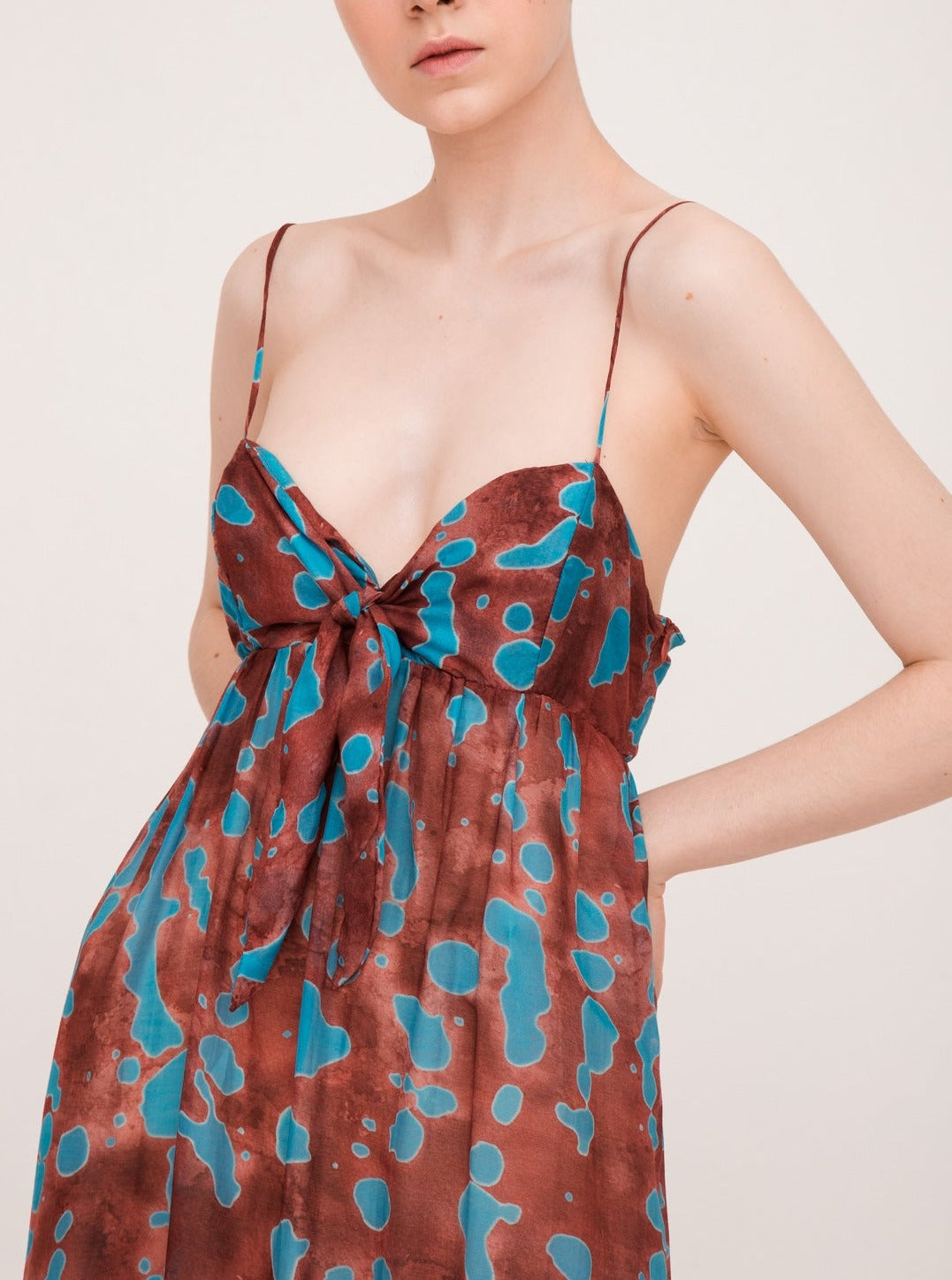 Island Print Long Dress Detail