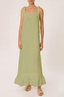 Think about effortless chic pieces to wear day and night like this long dress  with handmade details