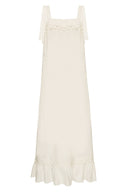 Think about effortless chic pieces to wear day and night like this long dress  with handmade details