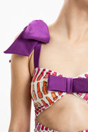 Lipstick Cut-Out Swimsuit With Bows Detail