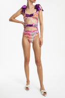 Lipstick Cut-Out Swimsuit With Bows Front