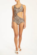 Leopard Cut-Out Swimsuit