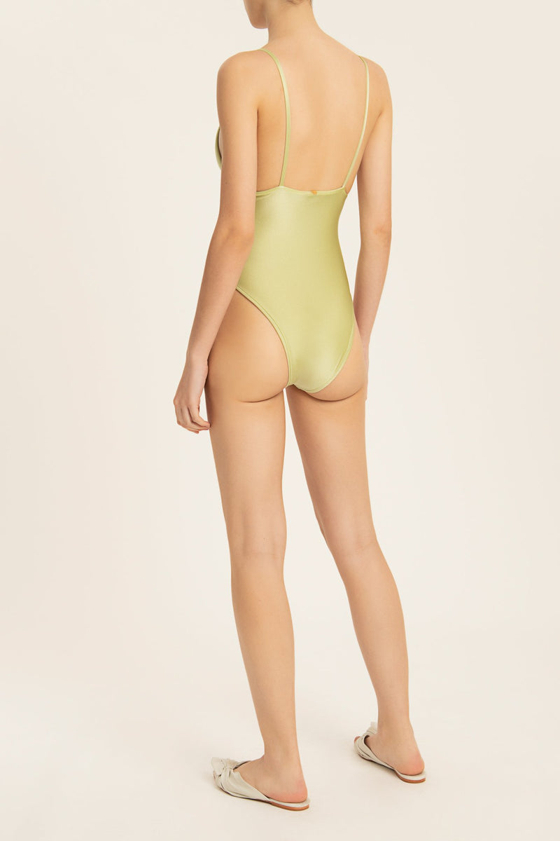 Solid Basic Swimsuit With Hoops