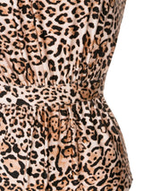 Leopard Strapless Frilled Swimsuit