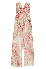 Serpent Strapless Playsuit With Cut-Outs