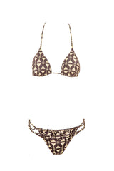 Our exclusive Martini Glass Glass print in its orange version adds a special charm to this bikini set