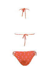 Our exclusive Martini Glass Glass print in its orange version adds a special charm to this bikini set