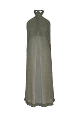 This simple and elegant cover up can be styled over palazzo pants to create fluid, relaxed lines