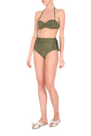 Inspired by glamorous divas from Hollywood, these hot pants are made from stretch fabric- it has a supportive underwired balconette top with detachable strap and high-rise briefs