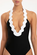 Moves Black High-leg Halterneck Swimsuit Detail