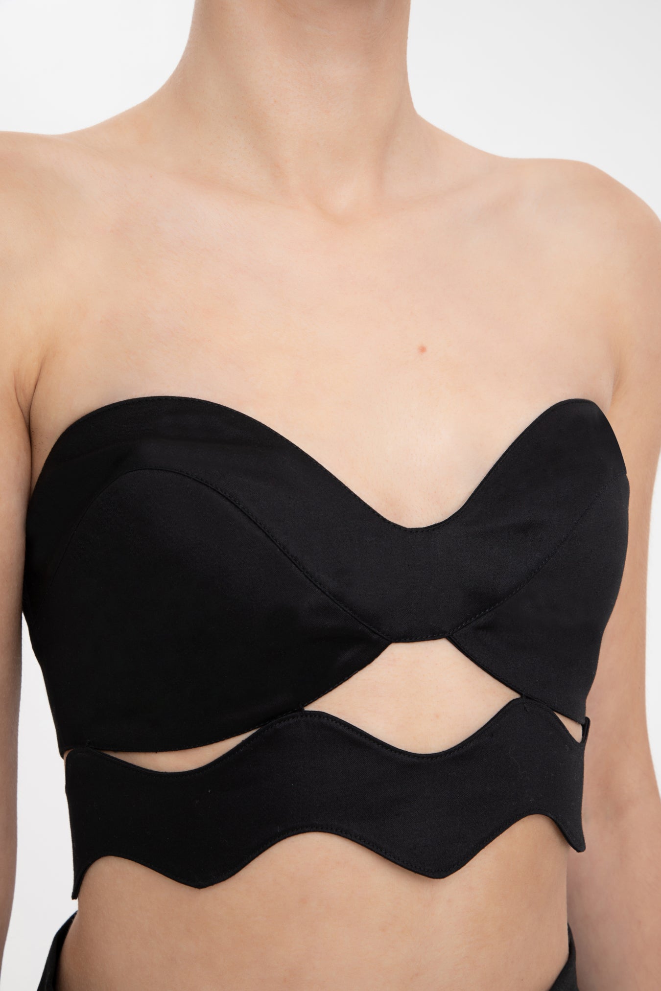 Moves Black Strapless Top Detail 3