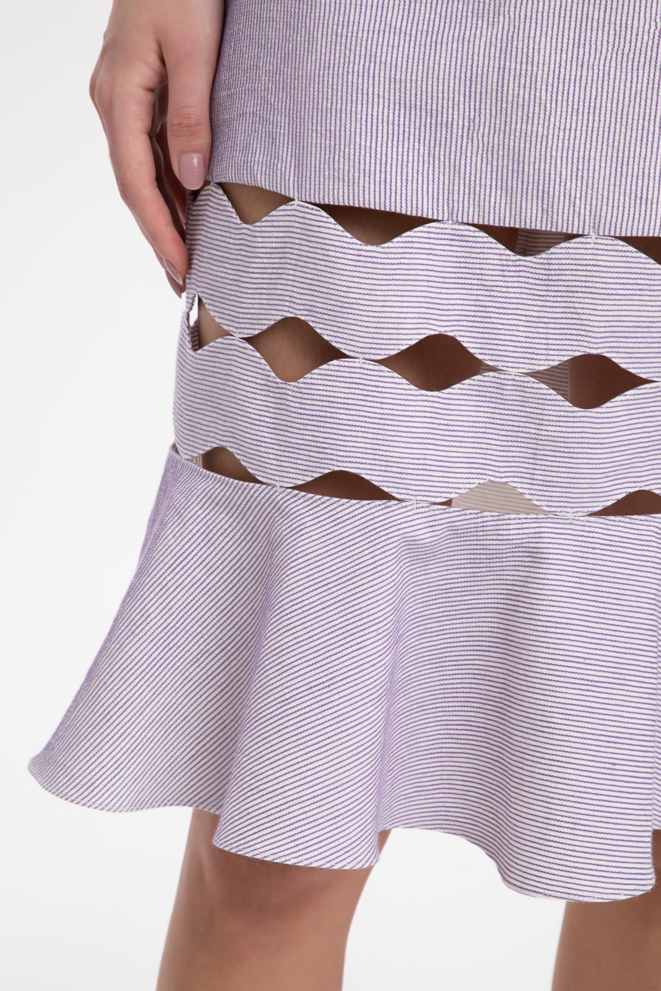 Moves Lilac Ruffled Short Skirt Detail