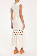 Moves Off White Midi Dress With Straps Back