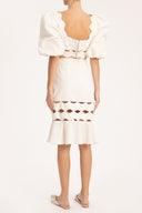 Moves Off White Ruffled Short Skirt Back