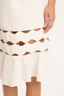 Moves Off White Ruffled Short Skirt Detail